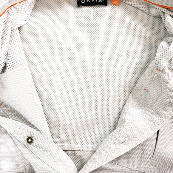 Orvis Searsucker Off White SIZE M Off White Long Sleee Button Down Shirt - Picture 2 of 12